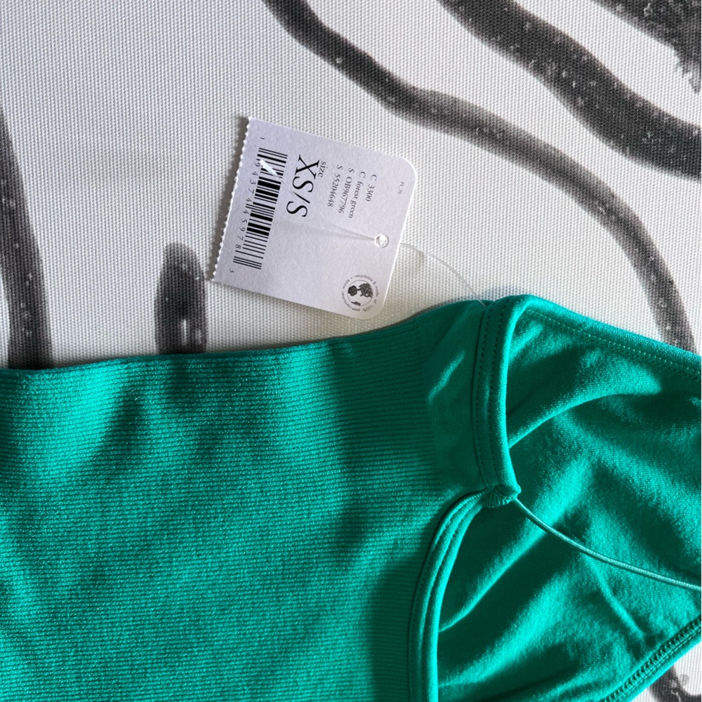 FREE PEOPLE Ribbed B-Neck Brami Forest Green Cami Tank Top Size XS/S. NWT - Picture 6 of 9